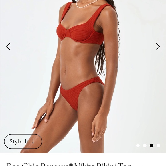 Orange Ribbed Bikini Top - Picture 3 of 5